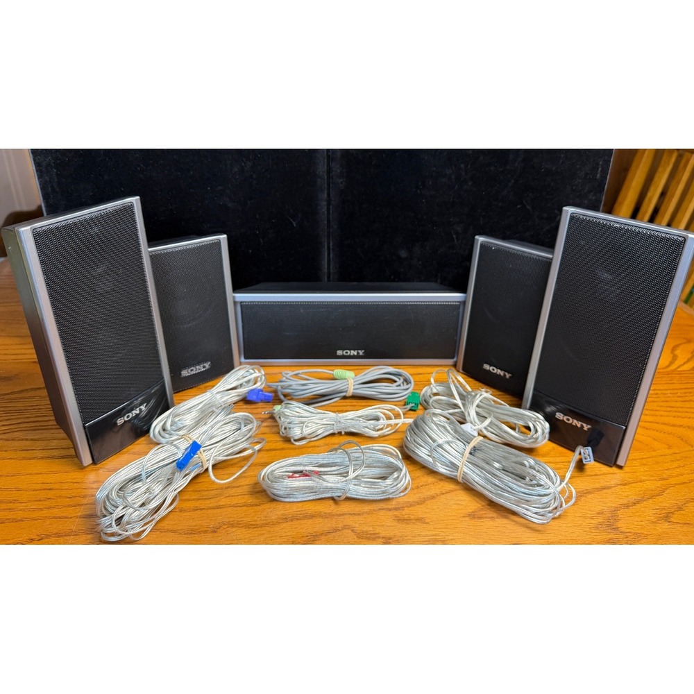 Sony 5 Speaker Surround Sound Set: SS-TS81, SS-TS80, SS-CT80 Silver Black, WORKS